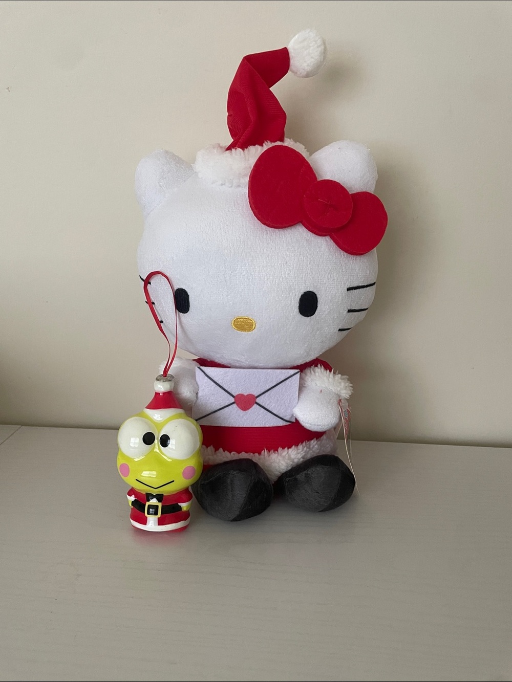 Hello Kitty White Plush with Red Bow and Santa Hat